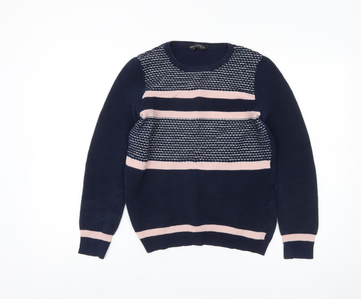Dorothy Perkins Women's Blue Striped Pullover Jumper Size 12