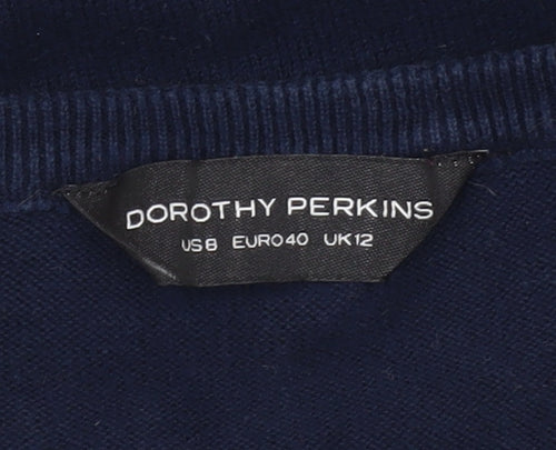 Dorothy Perkins Women's Blue Striped Pullover Jumper Size 12