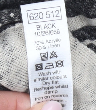 M&Co Women's Black Cardigan, Size 10, Acrylic/Linen