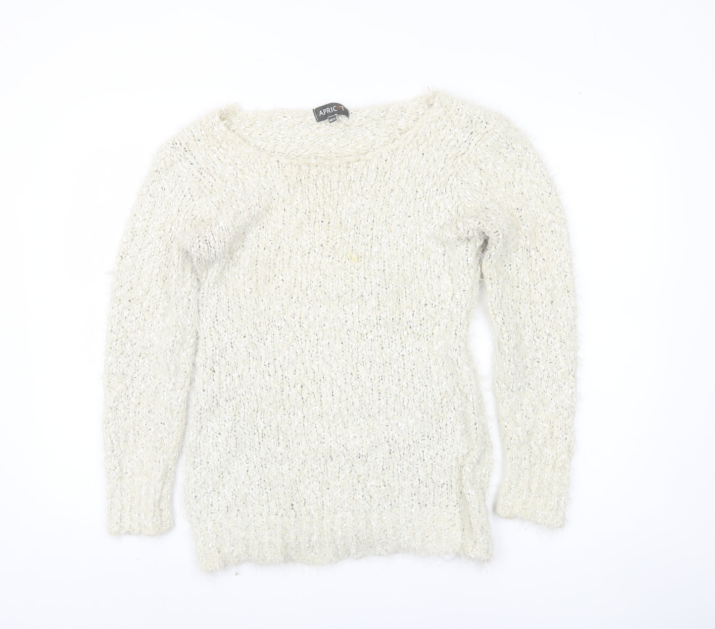 Apricot Women's Ivory Chunky Knit Pullover, M, Winter Jumper