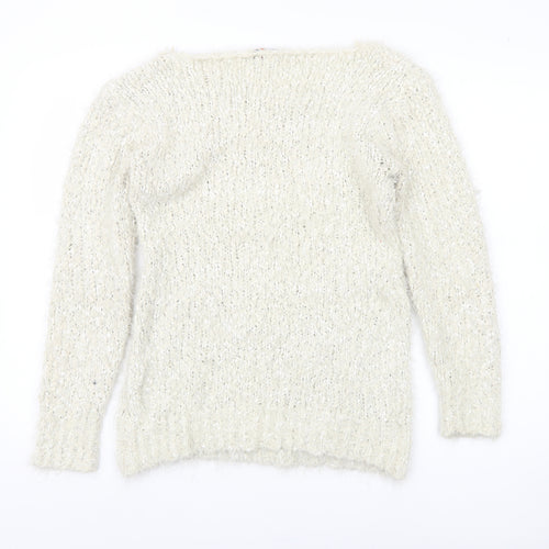 Apricot Women's Ivory Chunky Knit Pullover, M, Winter Jumper