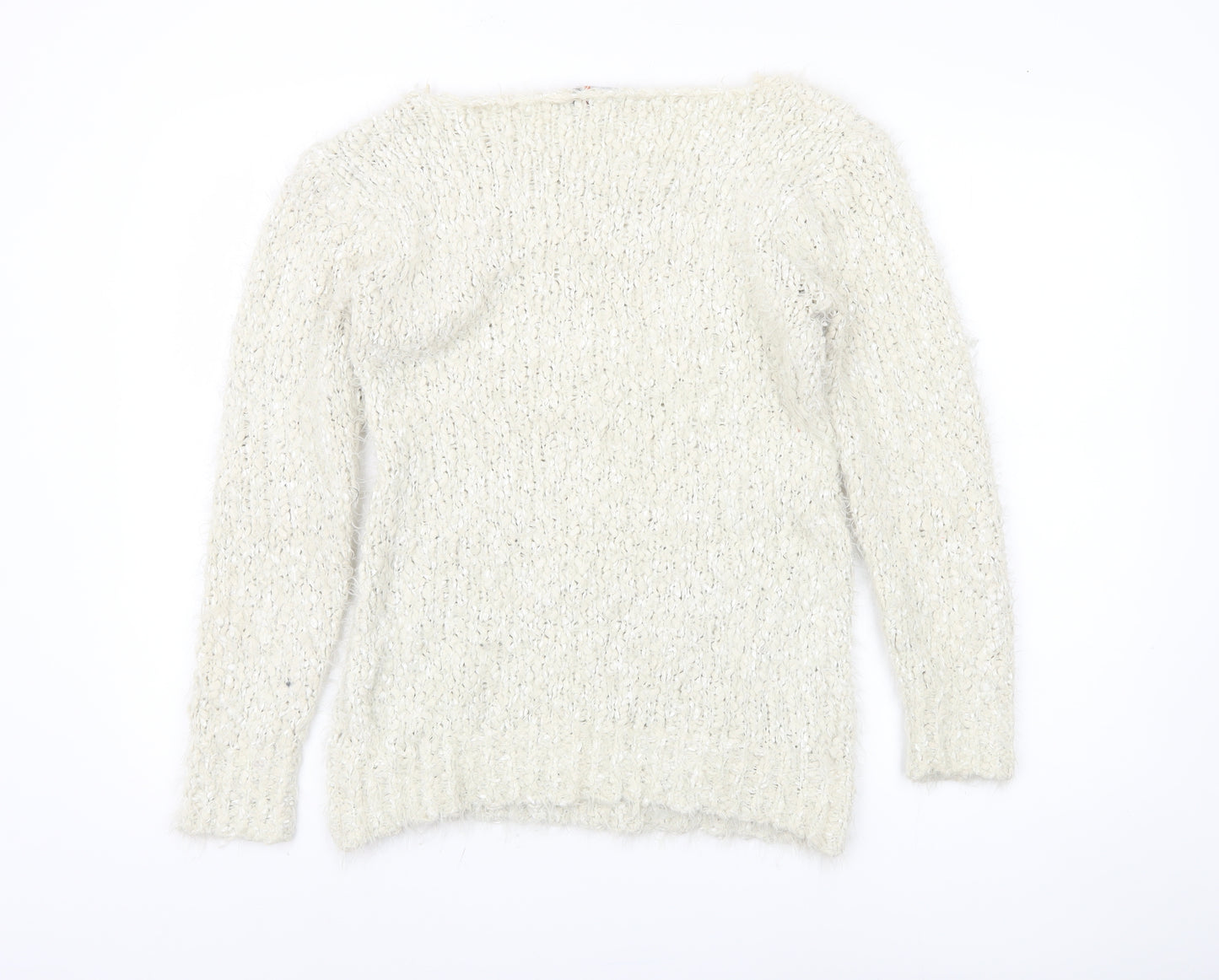 Apricot Women's Ivory Chunky Knit Pullover, M, Winter Jumper