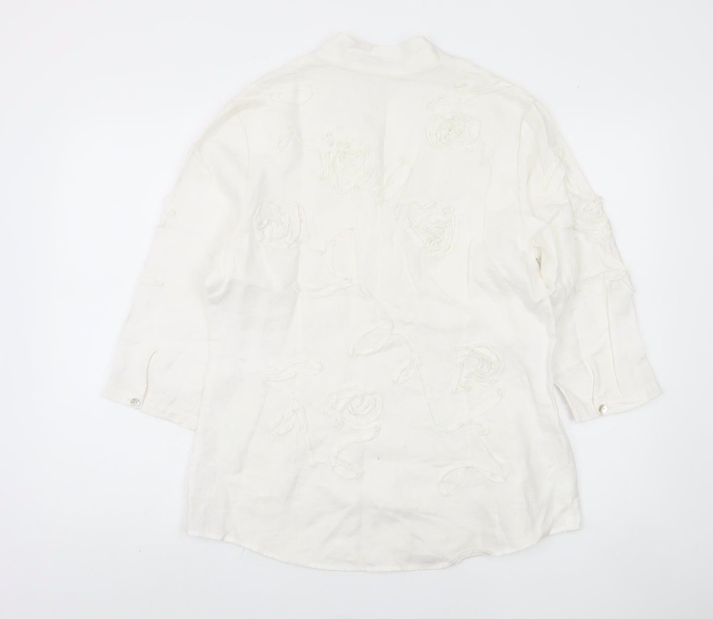 Shircket Women's White Linen Button-Up Shirt M