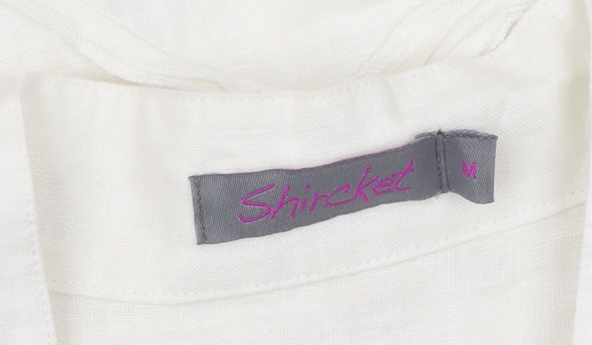 Shircket Women's White Linen Button-Up Shirt M