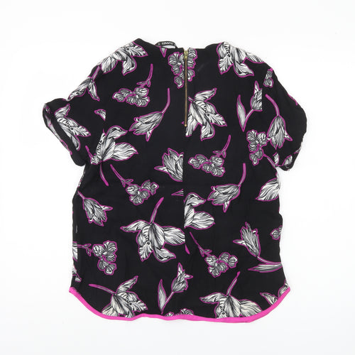 Dunnes Women's Black Floral Blouse, Size 14