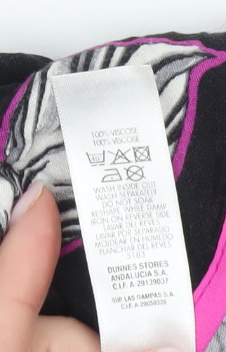 Dunnes Women's Black Floral Blouse, Size 14