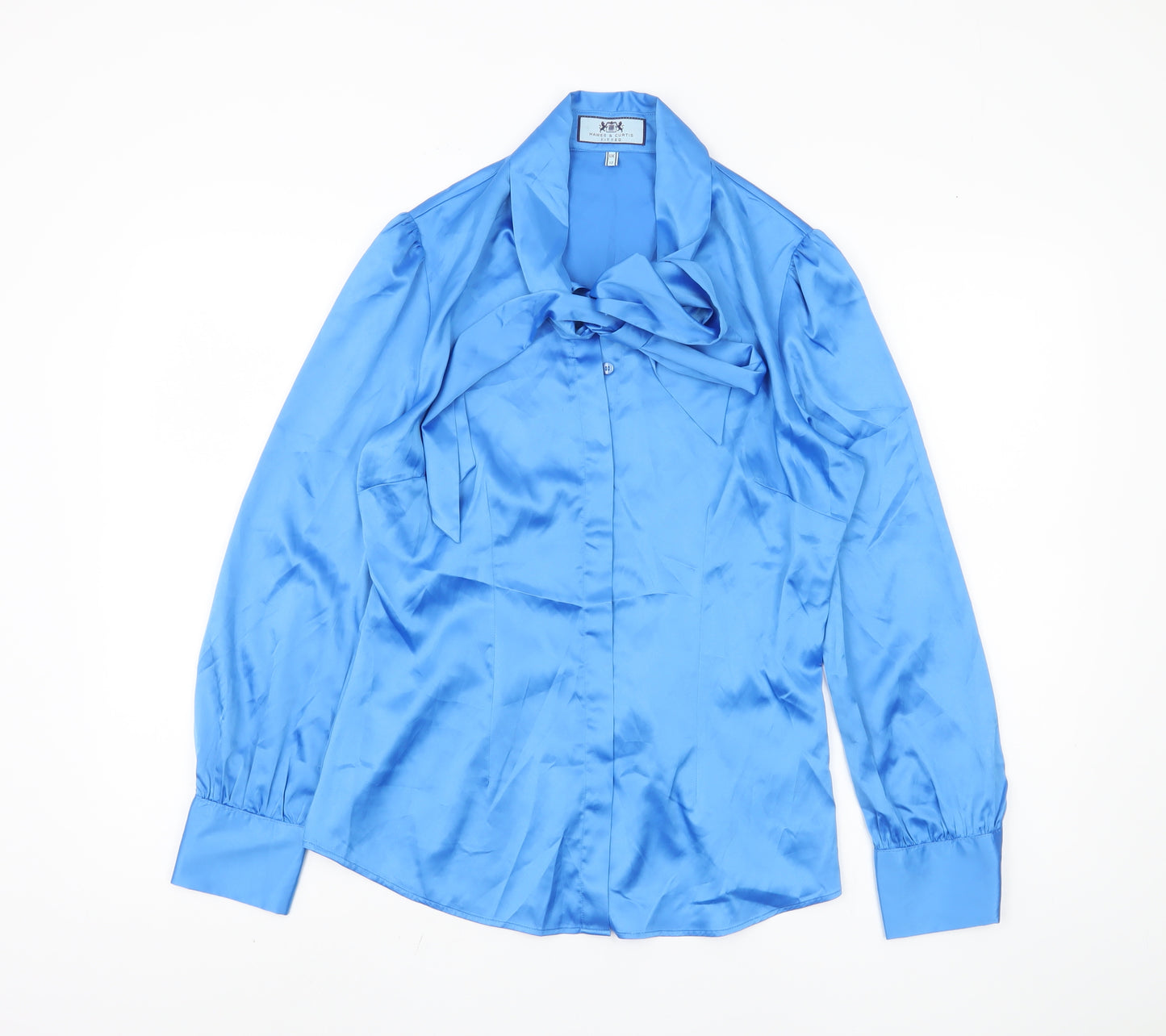 Hawes & Curtis Women's Blue Blouse Size 12 Long Sleeve