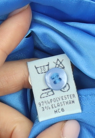 Hawes & Curtis Women's Blue Blouse Size 12 Long Sleeve