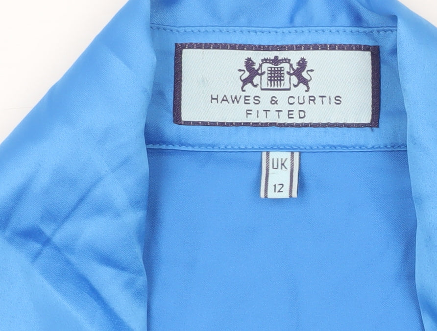 Hawes & Curtis Women's Blue Blouse Size 12 Long Sleeve