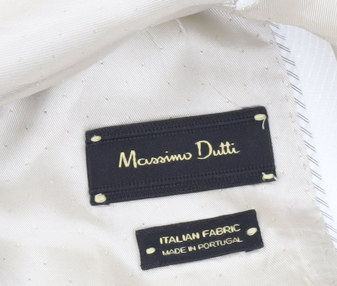 Massimo Dutti Women's White Blazer Size 12