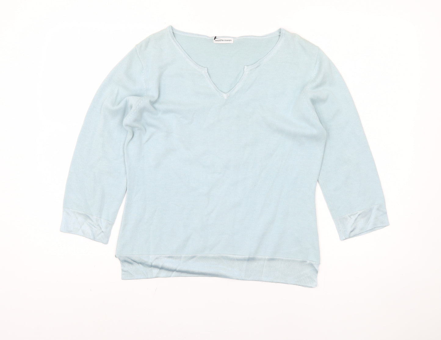 House of Fraser Women's Blue V-Neck Pullover, Size S