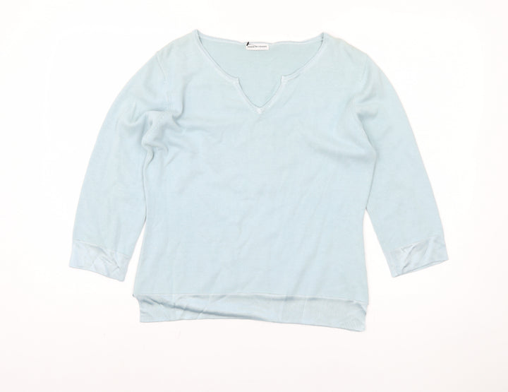 House of Fraser Women's Blue V-Neck Pullover, Size S