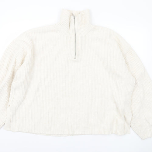 Marks and Spencer Women's White XL Chunky-Knit Pullover