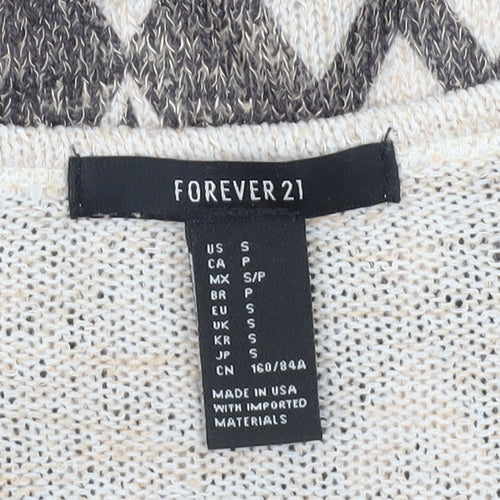 Forever 21 Women's Multicoloured Open Front Cardigan S