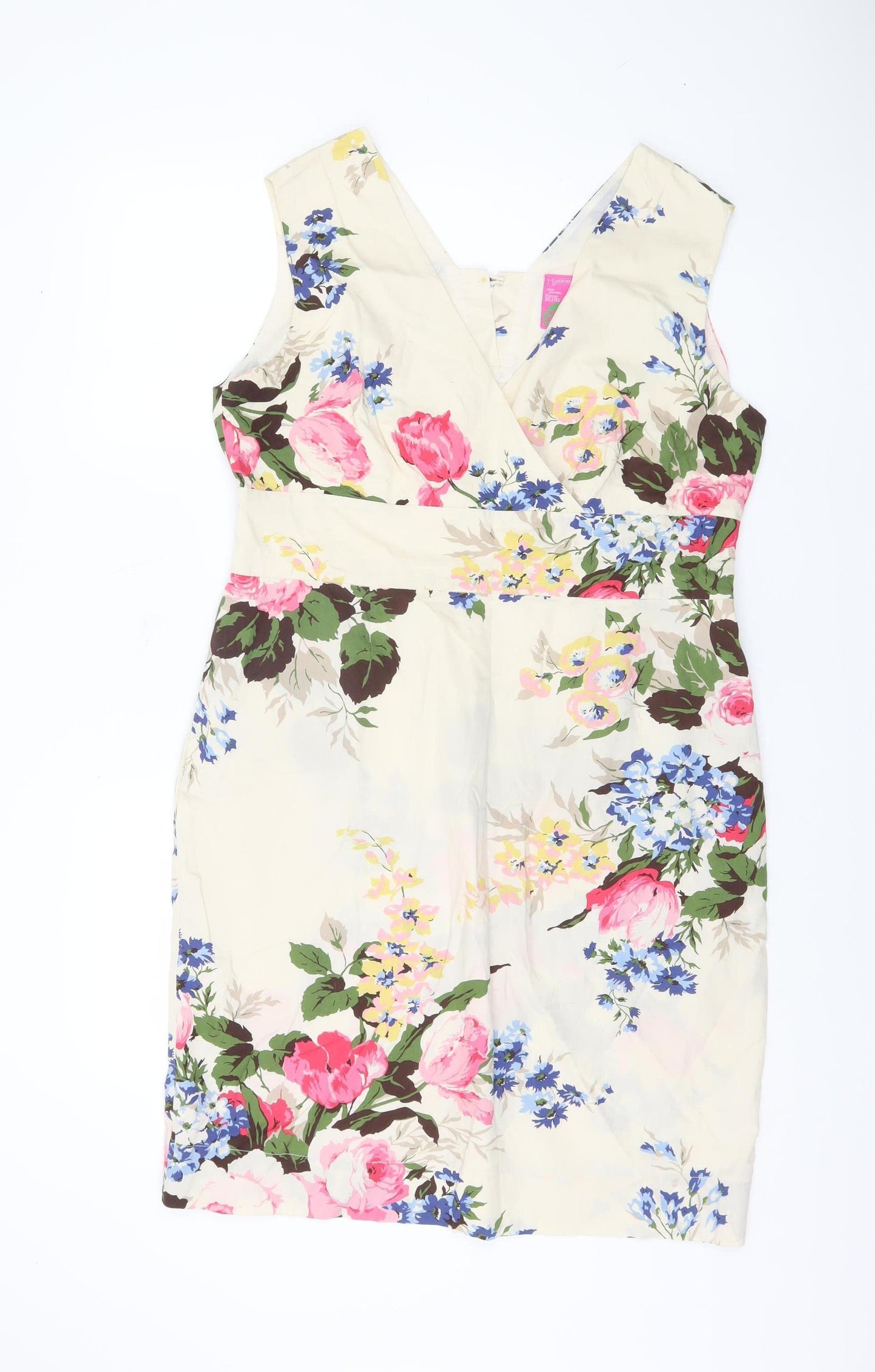 Joules Women's Floral V-Neck Dress Multicoloured Size 16