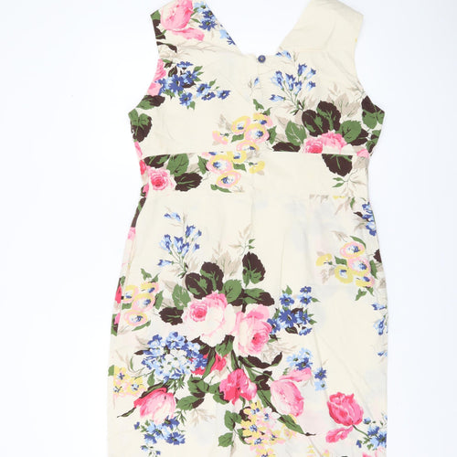 Joules Women's Floral V-Neck Dress Multicoloured Size 16