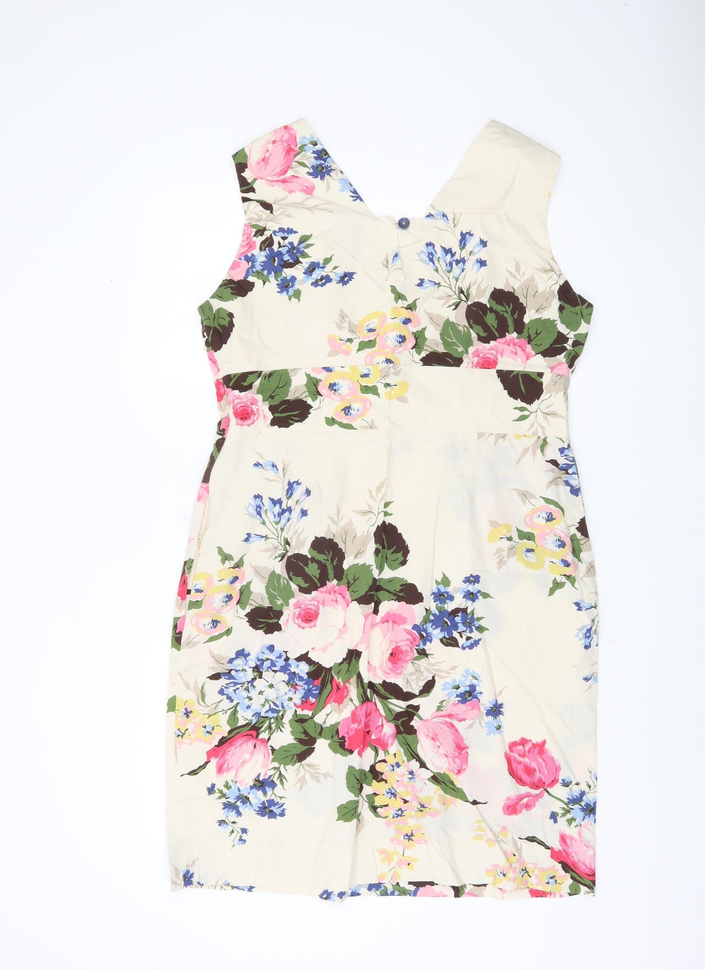 Joules Women's Floral V-Neck Dress Multicoloured Size 16