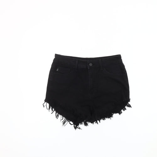 KanCan Women's Black Cut-Off Denim Shorts Size 28