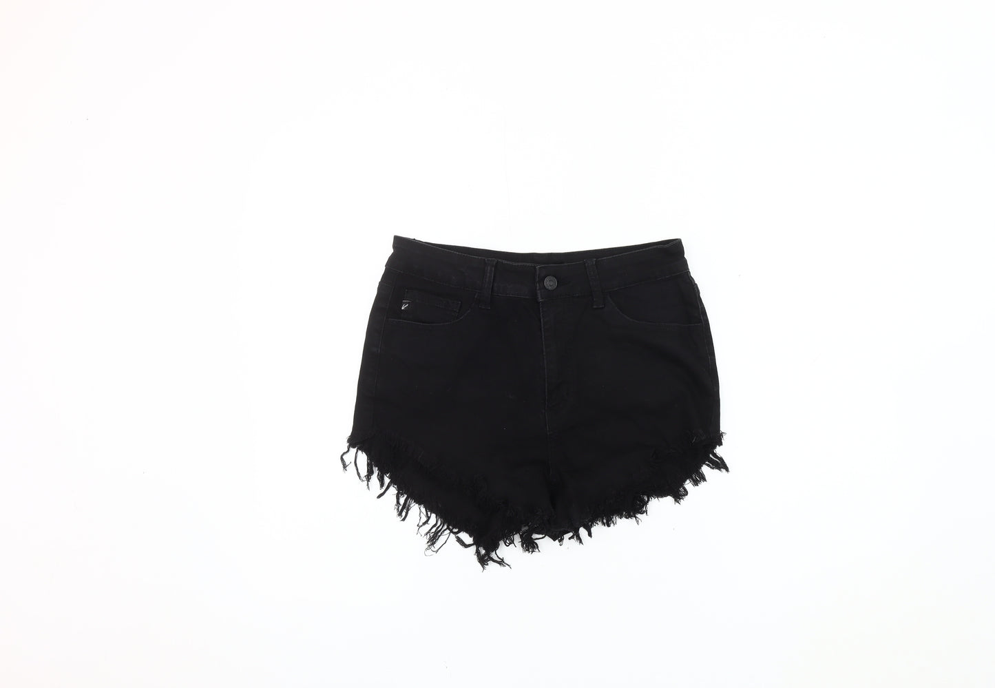 KanCan Women's Black Cut-Off Denim Shorts Size 28
