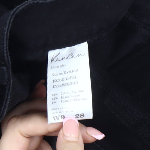 KanCan Women's Black Cut-Off Denim Shorts Size 28