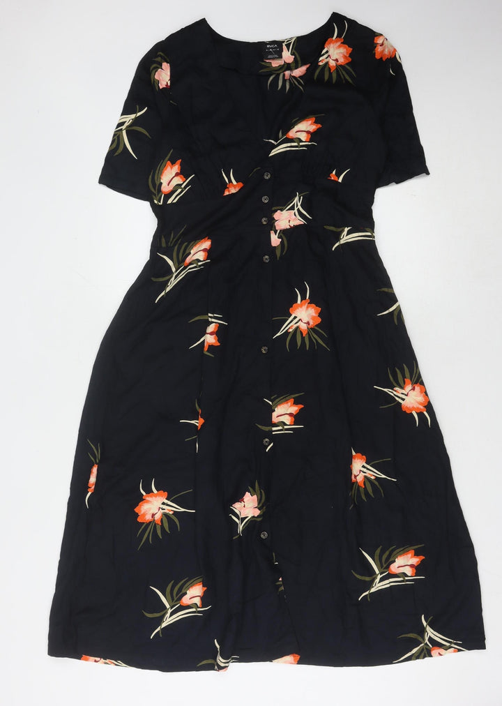 RVCA Women's Floral Fit & Flare Midi Dress M