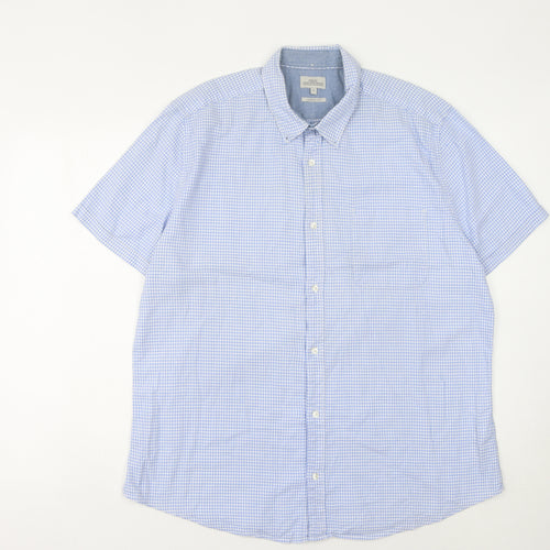 Next Men's Blue Check Short Sleeve Shirt XL