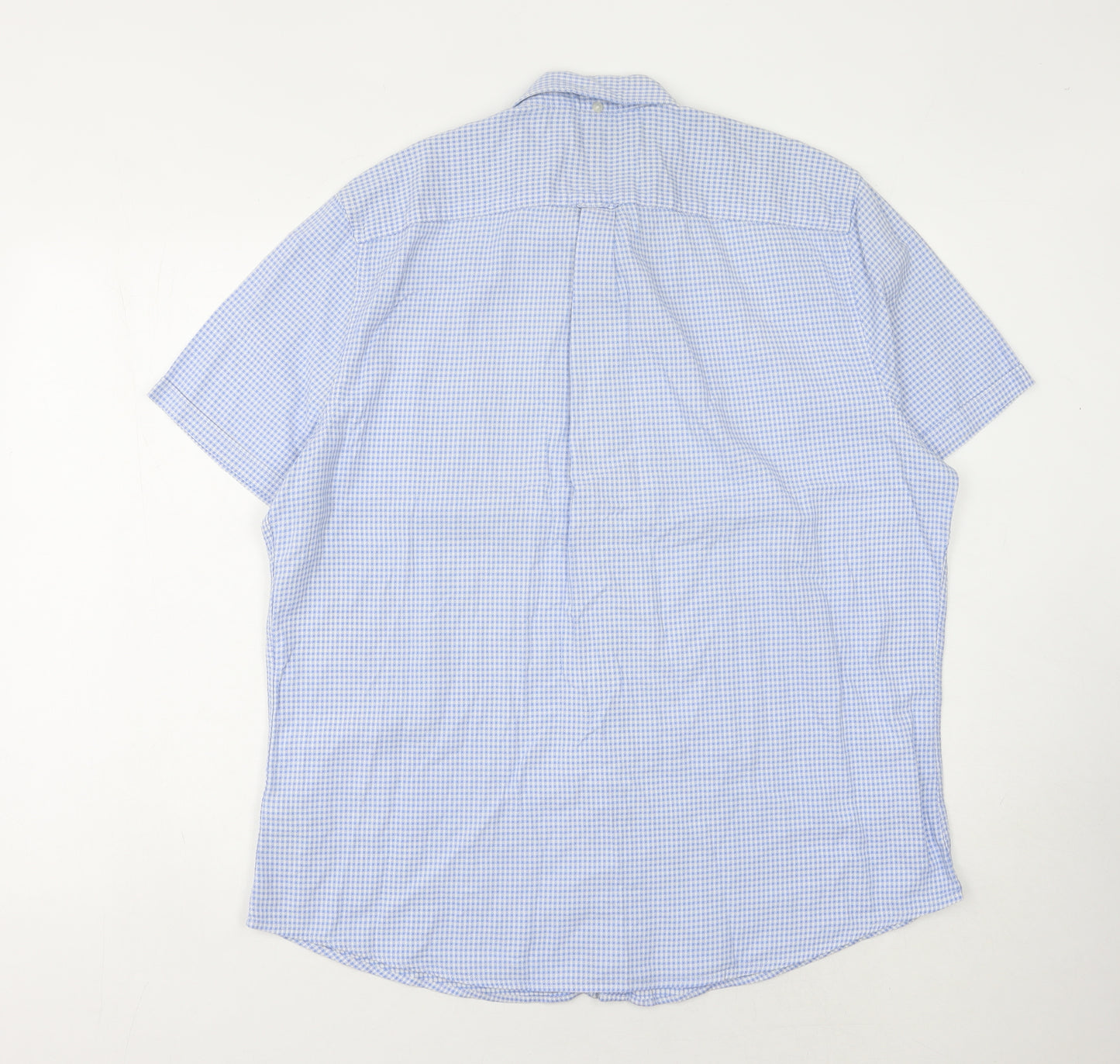 Next Men's Blue Check Short Sleeve Shirt XL