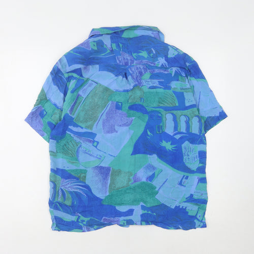 Jacques Vert Women's Blue Geometric Blouse Size 10