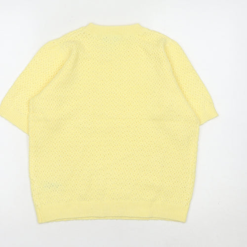 Marks and Spencer Women's Yellow Crew Neck Jumper S