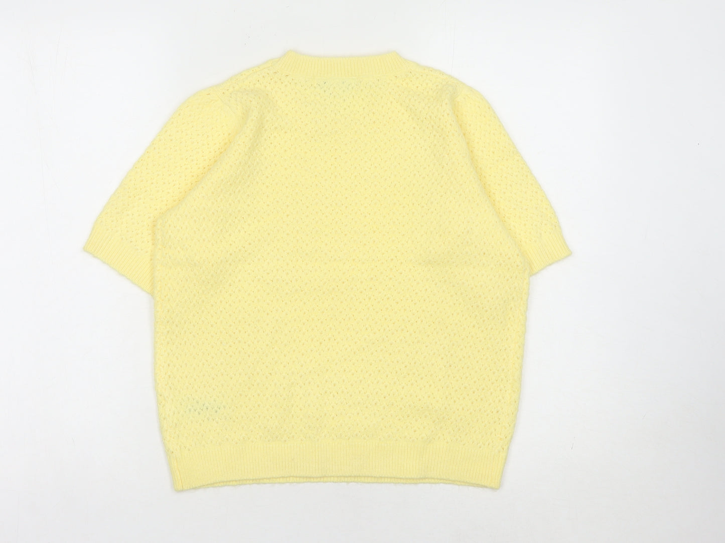 Marks and Spencer Women's Yellow Crew Neck Jumper S