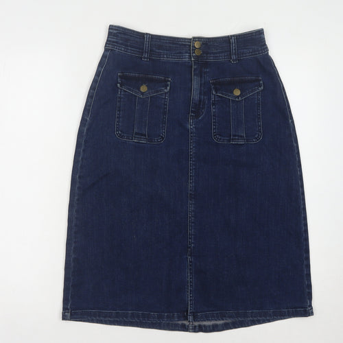 TU Women's Blue Denim Knee Length Pencil Skirt Size 10