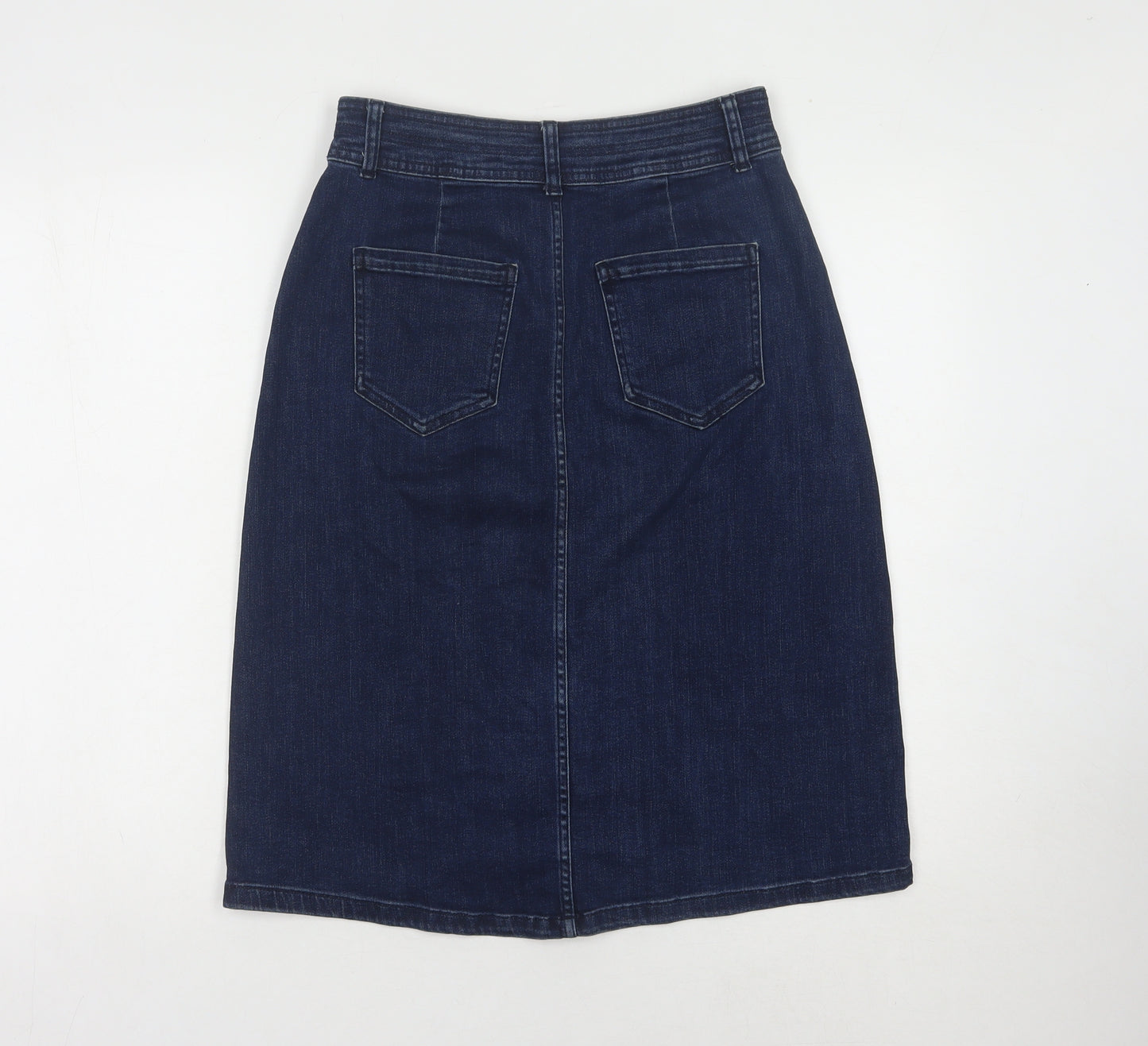 TU Women's Blue Denim Knee Length Pencil Skirt Size 10