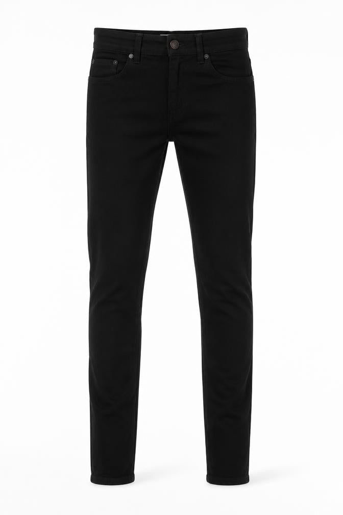 Front view of New Look Men Black Skinny Jeans, size 28R, with Stretch