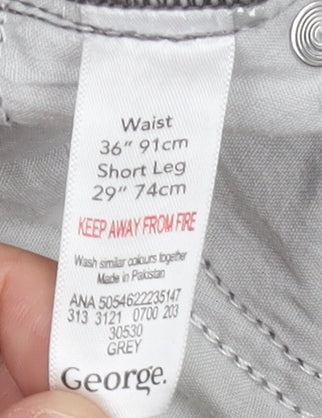 George Men's Grey Slim Jeans, Size 36 Regular