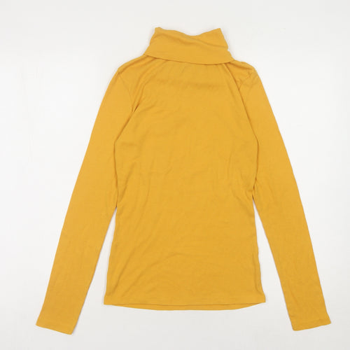 New Look Women's Yellow Roll Neck Jumper Size 12