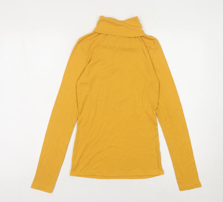 New Look Women's Yellow Roll Neck Jumper Size 12