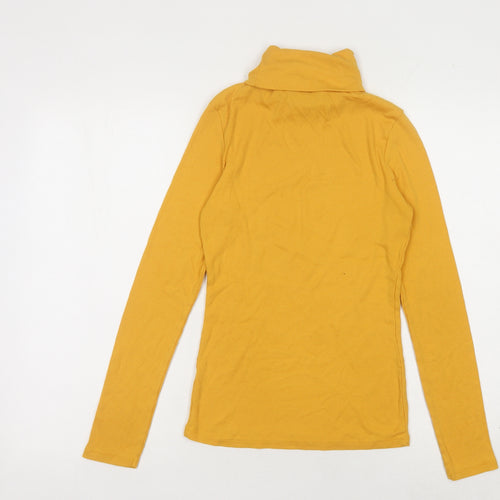 New Look Women's Yellow Roll Neck Jumper Size 12