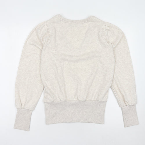 Very Women Beige V-Neck Sweatshirt Size 10