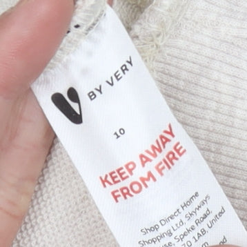 Very Women Beige V-Neck Sweatshirt Size 10