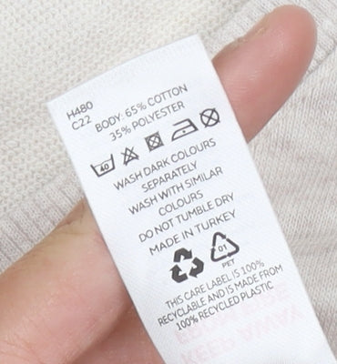 Very Women Beige V-Neck Sweatshirt Size 10