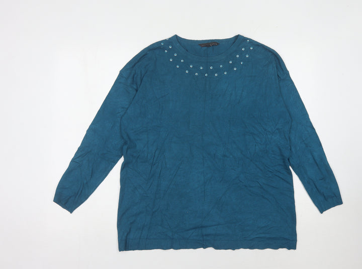 Bonmarché Women's Blue Pullover Jumper Size 14