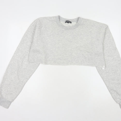 PrettyLittleThing Women's Grey Crew Neck Sweatshirt Small