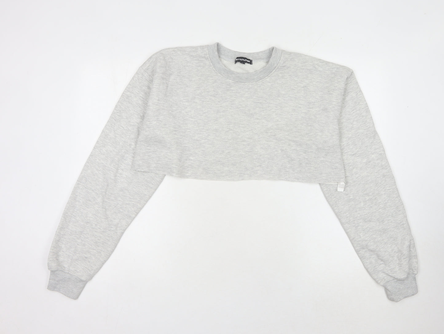 PrettyLittleThing Women's Grey Crew Neck Sweatshirt Small