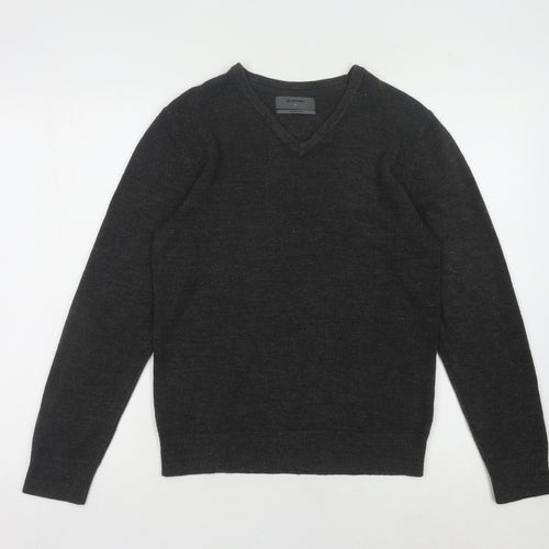 Burton Men's Black Acrylic V-Neck Pullover Jumper XS