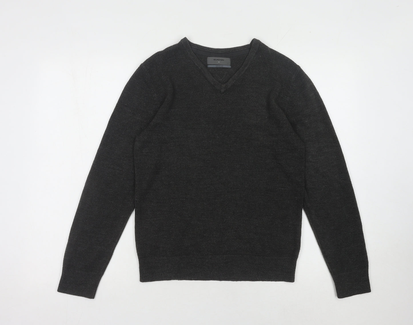 Burton Men's Black Acrylic V-Neck Pullover Jumper XS