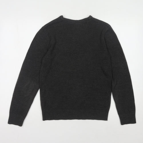 Burton Men's Black Acrylic V-Neck Pullover Jumper XS