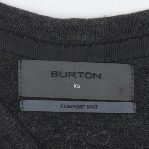 Burton Men's Black Acrylic V-Neck Pullover Jumper XS