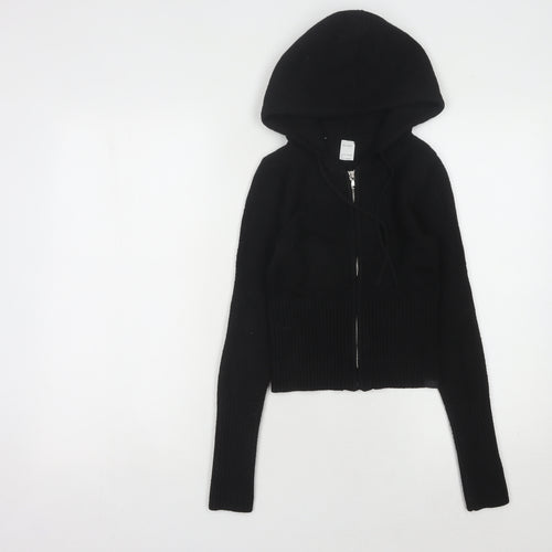 Gilly Hicks Womens Black Full Zip Hooded Jumper, Size S