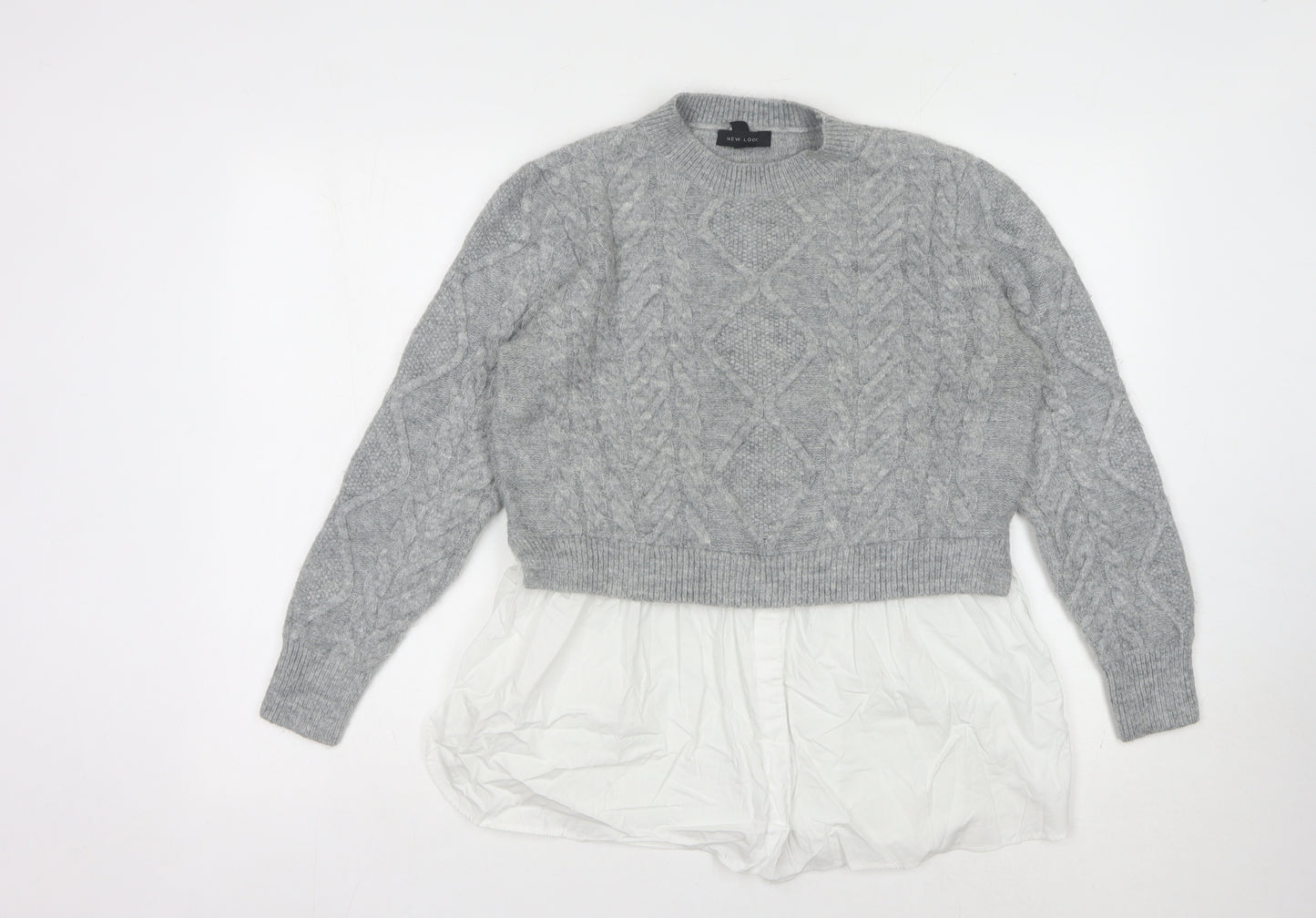 New Look Women’s Grey Cable-Knit Jumper, Size 16