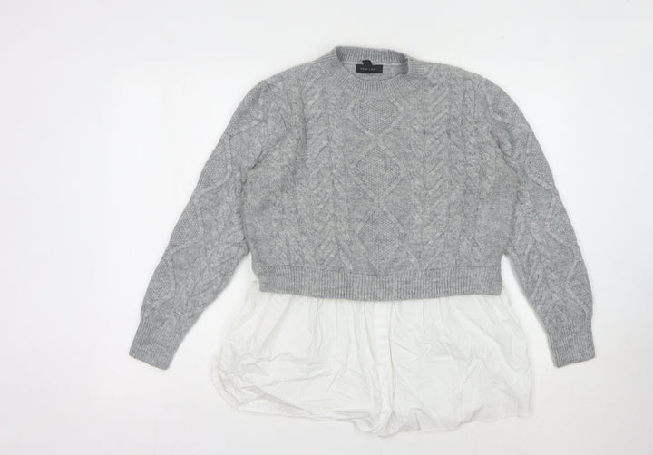 New Look Women’s Grey Cable-Knit Jumper, Size 16